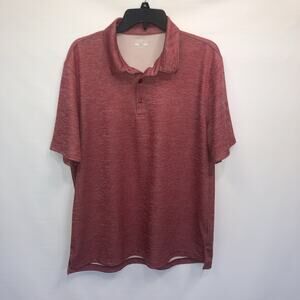 BCG Golf Button Up Adult Large Mens Red Short Sleeve Cotton Blend Polo